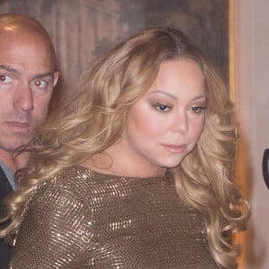 Semi-Exclusif - Mariah Carey à la sortie de l'hôtel Plaza Athénee à Paris, le 22 avril 2016.