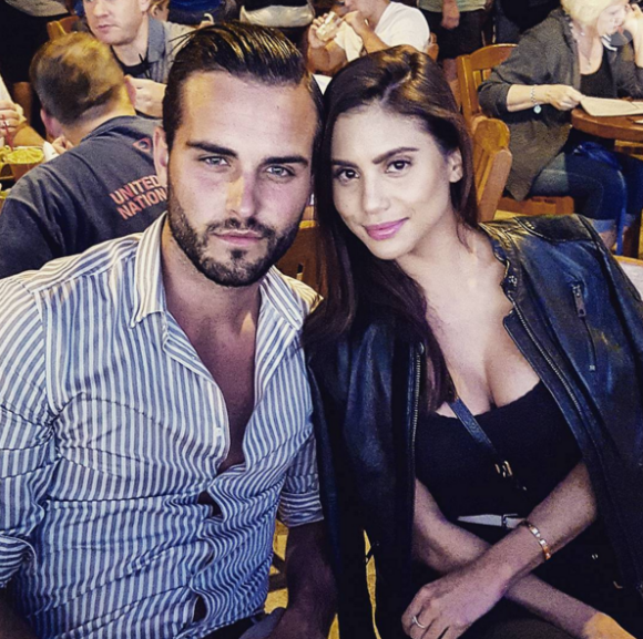 Nikola Lozina en couple avec Miss Hawaï 2014, Moani Hara, lors du tournage des "Anges 8".