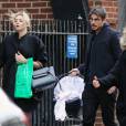 Exclusif - Josh Hartnett et sa compagne Tamsin Egerton sortent pour la première fois avec le bébé de la maternité à Londres, le 30 novembre 2015. © CPA/Bestimage