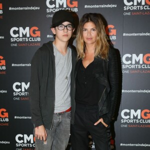 Sean Obispo et Isabelle Funaro à l'inauguration du CMG Sports Club ONE Saint-Lazare le 28 avril 2016