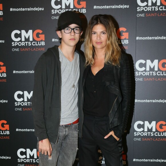 Sean Obispo et Isabelle Funaro à l'inauguration du CMG Sports Club ONE Saint-Lazare le 28 avril 2016