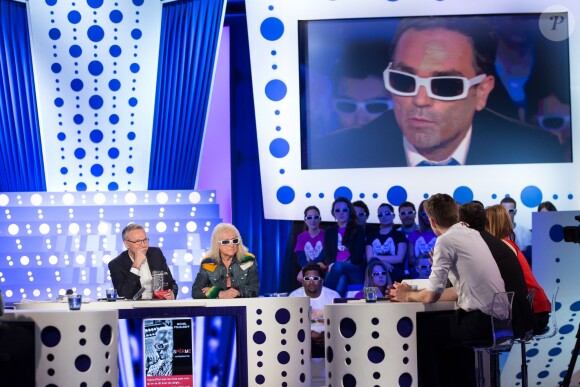 Exclusif - Michel Polnareff et Laurent Ruquier dans l'émission On n'est pas couché, sur France 2 le samedi 30 avril 2016 (tournage le jeudi 28 avril 2016), à Paris. © Cyril Moreau