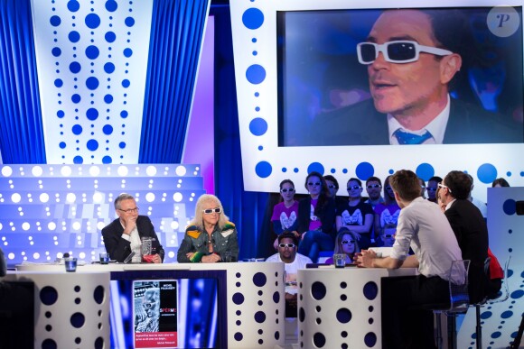 Exclusif - Michel Polnareff et Laurent Ruquier dans l'émission On n'est pas couché, sur France 2 le samedi 30 avril 2016 (tournage le jeudi 28 avril 2016), à Paris. © Cyril Moreau