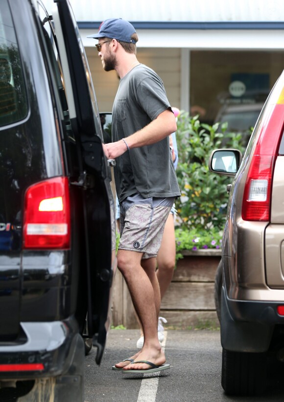 Elsa Pataky, son mari Chris Hemsworth et leurs jumeaux Tristan et Sasha sont allés prendre le petit déjeuner avec Miley Cyrus au Newrybar à Sydney en Australie, le 30 avril 2016