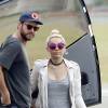Liam Hemsworth et Miley Cyrus arrivent à l'aéroport de Brisbane en hélicoptère, le 2 mai 2016
