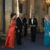 La reine Silvia, le roi Carl Gustav de Suède, la princesse Christina de Suède, son mari Tord Magnuson, la princesse Margaretha de Suède - Banquet donné en l'honneur du 70ème anniversaire du roi Carl Gustav de Suède au palais royal à Stockholm, le 30 avril 2016.