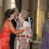 La reine Silvia, le roi Carl Gustav de Suède, la princesse Beatrix des Pays-Bas - Banquet donné en l'honneur du 70ème anniversaire du roi Carl Gustav de Suède au palais royal à Stockholm, le 30 avril 2016.