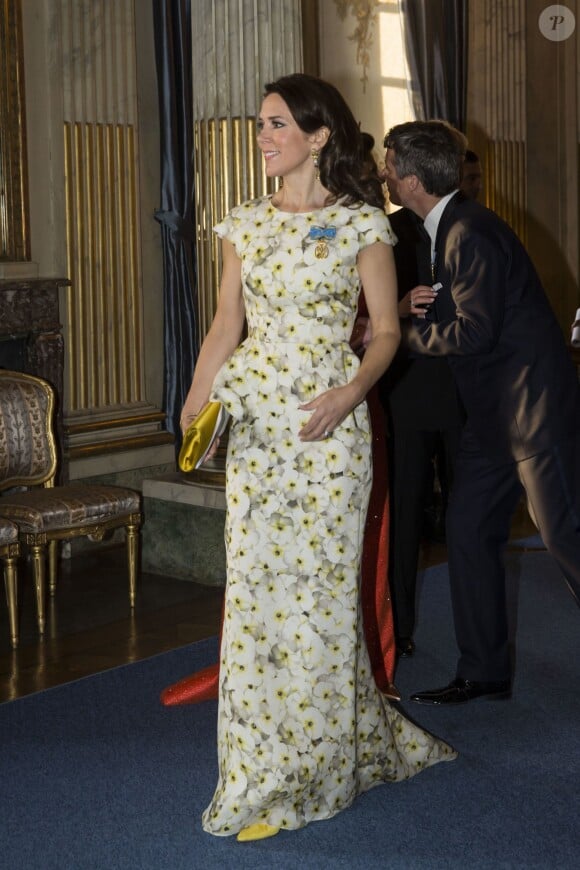La princesse Mary de Danemark - Banquet donné en l'honneur du 70ème anniversaire du roi Carl Gustav de Suède au palais royal à Stockholm, le 30 avril 2016.
