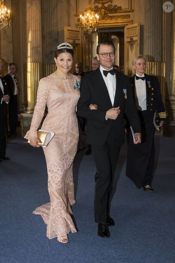 La princesse Victoria et son mari le prince Daniel de Suède - Banquet donné en l'honneur du 70ème anniversaire du roi Carl Gustav de Suède au palais royal à Stockholm, le 30 avril 2016.