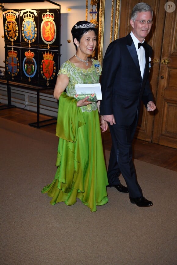 La princesse Takamado du Japon et le roi Philippe de Belgique - Banquet donné en l'honneur du 70ème anniversaire du roi Carl Gustav de Suède au palais royal à Stockholm, le 30 avril 2016.