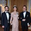 Le prince Carl Philip, la princesse Victoria et son mari le prince Daniel de Suède - Banquet donné en l'honneur du 70ème anniversaire du roi Carl Gustav de Suède au palais royal à Stockholm, le 30 avril 2016.