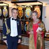 Marianne Bernadotte et guest - Banquet donné en l'honneur du 70ème anniversaire du roi Carl Gustav de Suède au palais royal à Stockholm, le 30 avril 2016.