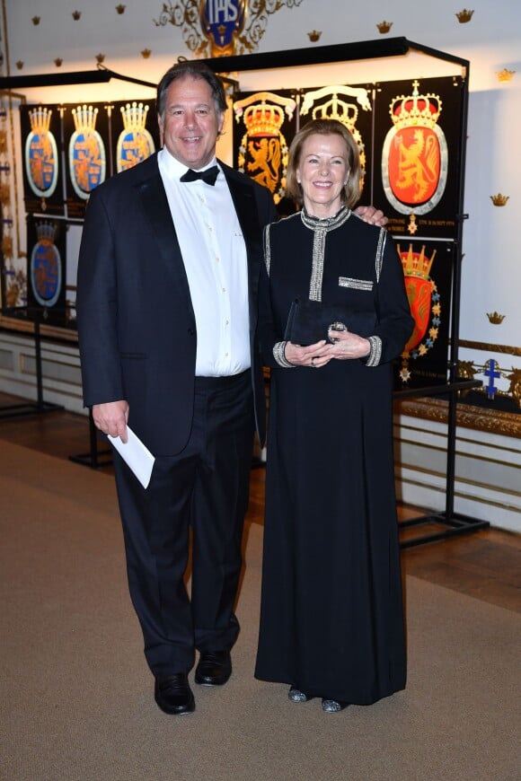 Henry Smith et sa compagne Anni-Frid Lyngstad (ABBA) - Banquet donné en l'honneur du 70ème anniversaire du roi Carl Gustav de Suède au palais royal à Stockholm, le 30 avril 2016.