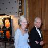 La reine Margrethe II de Danemark et le roi Carl Gustav de Suède - Banquet donné en l'honneur du 70ème anniversaire du roi Carl Gustav de Suède au palais royal à Stockholm, le 30 avril 2016.