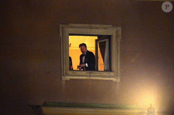 Christopher (Chris) O'Neill à la fenêtre lors du banquet donné en l'honneur du 70ème anniversaire du roi Carl Gustav de Suède au palais royal à Stockholm, le 30 avril 2016.