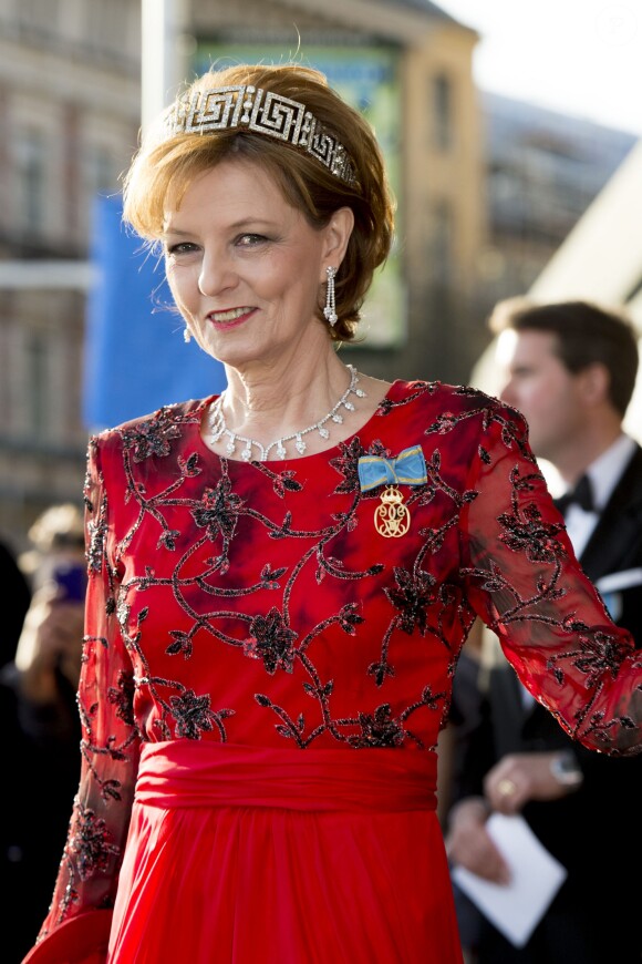 La princesse Margarita de Roumanie - Les invités du roi Carl Gustav de Suède arrivent au Banquet organisé en l'honneur de son 70ème anniversaire au palais royal à Stockholm le 30 avril 2016.