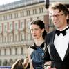 Bettina Bernadotte et son mari Philip Haug - Les invités du roi Carl Gustav de Suède arrivent au Banquet organisé en l'honneur de son 70ème anniversaire au palais royal à Stockholm le 30 avril 2016.