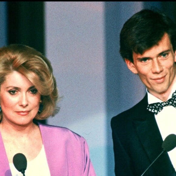 Cagtherine Deneuve et Christian Vadim à la cérémonie des César le 1er mars 1985