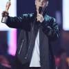 Justin Bieber (Meilleur artiste masculin international) - Cérémonie des BRIT Awards 2016 à l'O2 Arena à Londres, le 24 février 2016.