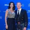 David Coulthard et sa femme Karen Minier lors du "Laureus World Sports Awards 2016" à Berlin le 18 avril 2016
