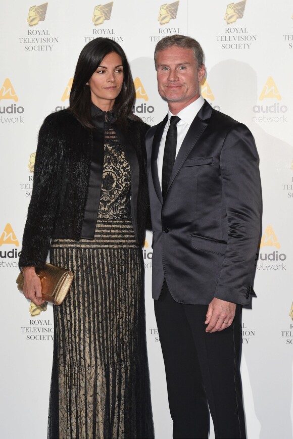David Coulthard et sa femme Karen Minier lors des "The Royal Television Society Programme Awards" à Londres le 22 mars 2016