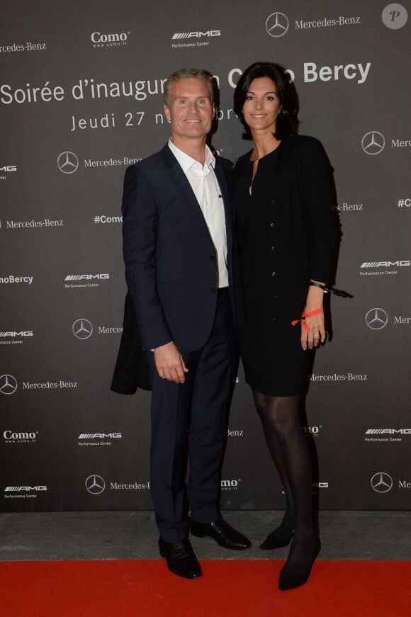 David Coulthard et sa femme Karen Minier lors de la soirée d'inauguration "Como Bercy" à Paris, le 27 novembre 2014