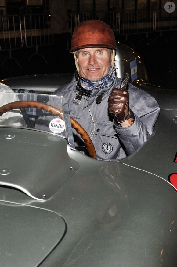 David Coulthard lors d'une course automobile organisée à Brescia en Italie, le 16 mai 2013