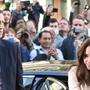 Kate Middleton arrive à l'exposition "Vogue 100: A Century of Style" au National Portrait Gallery à Londres, le 4 mai 2016