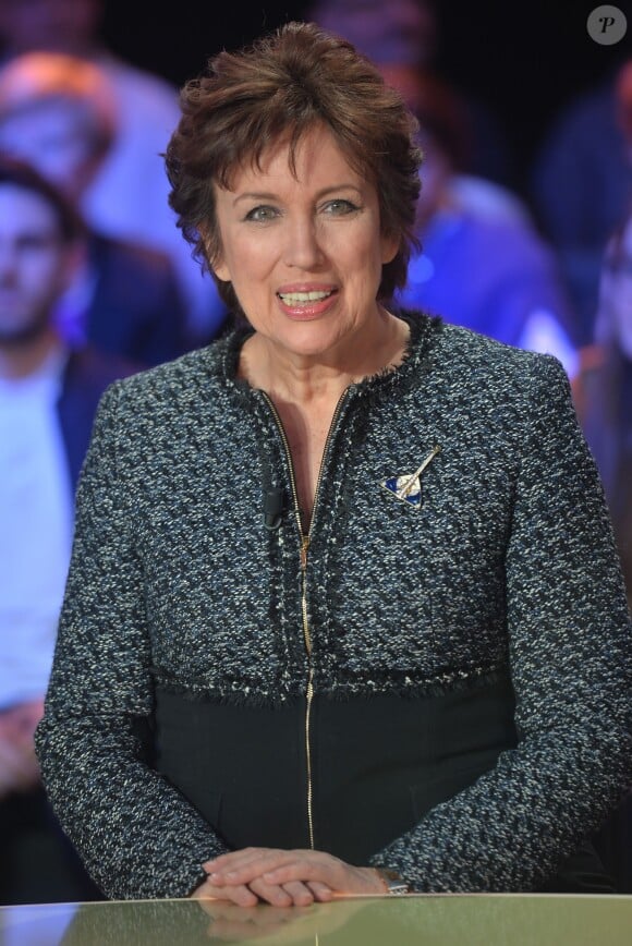 Exclusif - Roselyne Bachelot lors de l'enregistrement de l'émission "Faut pas abuser" présentée par Julien Courbet et diffusée sur D8 le 10 mai 2016 à 21h00. À Paris le 4 avril 2016. ©Veeren