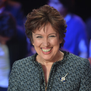 Exclusif - Roselyne Bachelot lors de l'enregistrement de l'émission "Faut pas abuser" présentée par Julien Courbet et diffusée sur D8 le 10 mai 2016 à 21h00. À Paris le 4 avril 2016. ©Veeren