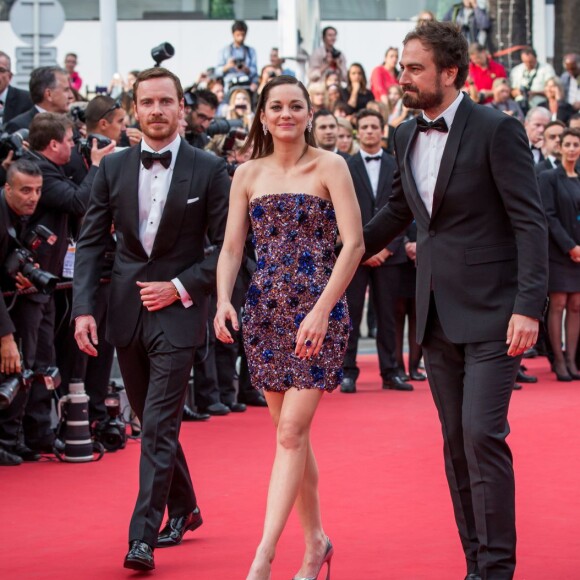 Michael Fassbender, Marion Cotillard et Justin Kurzel - Montée des marches du film "Macbeth" lors du 68e Festival International du Film de Cannes, à Cannes le 23 mai 2015.