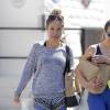 Exclusif - Lea Michele à la sortie de son cours de gym avec une amie à Brentwood, le 27 avril 2016