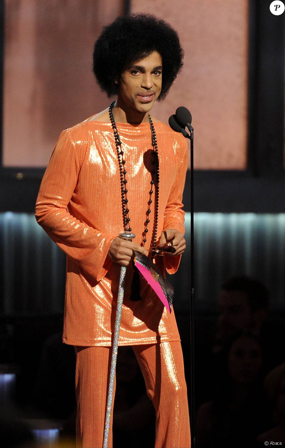 Prince à la 57e édition des Grammy Awards au Staples Center de Los