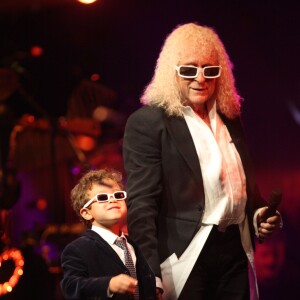 Michel Polnareff et son fils Louka - Jour 3 - Concert de Michel Polnareff à l'AccorHotels Arena de Paris le 10 mai 2016.