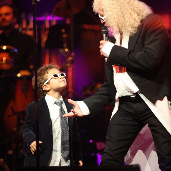 Michel Polnareff et son fils Louka - Jour 3 - Concert de Michel Polnareff à l'AccorHotels Arena de Paris le 10 mai 2016.10/05/2016 - Paris