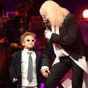 Michel Polnareff et son fils Louka - Jour 3 - Concert de Michel Polnareff à l'AccorHotels Arena de Paris le 10 mai 2016.