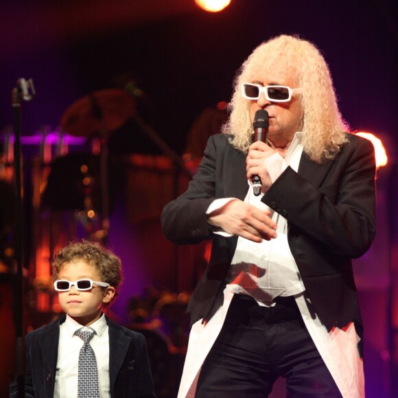 Michel Polnareff et son fils Louka - Jour 3 - Concert de Michel Polnareff à l'AccorHotels Arena de Paris le 10 mai 2016.10/05/2016 - Paris