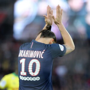 Zlatan Ibrahimovic disputé son dernier match sous le maillot du Paris Saint-Germain lors de PSG - Nantes le 14 mai 2016 au Parc des Princes.