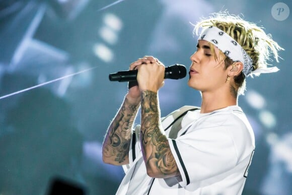 Le chanteur Justin Bieber en concert à Auburn Hills dans le cadre de sa tournée "The Purpose World Tour", le 26 avril 2016. © Marc Nader/Zuma Press/Bestimage26/04/2016 - Auburn Hills