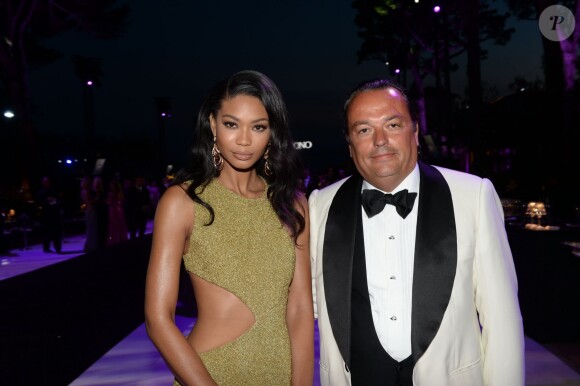 Chanel Iman et Gilles Mansard, PDG de Grisogono France à la soirée de Grisogono à l'hôtel Eden Roc au Cap d'Antibes lors du 69 ème Festival International du Film de Cannes, le 17 mai 2016.
