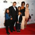 Luc Besson, sa fille Juliette, sa felle Virginie Silla, leurs filles Thalia, Sateen et leur Mao - Inauguration de la Cité du cinéma à Saint-Denis le 21 septembre 2012