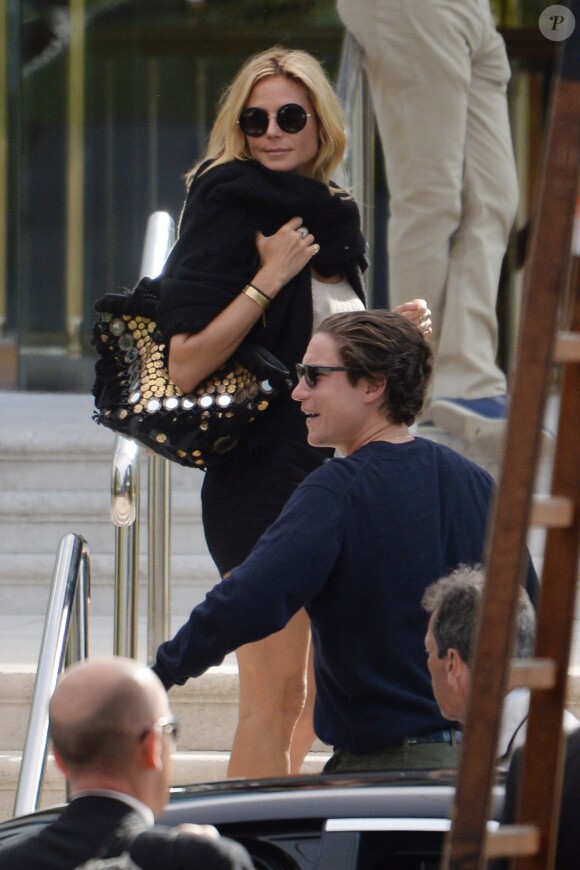 Heidi Klum et son compagnon Vito Schnabel arrivent à l'hôtel du Cap-Eden-Roc à l'occasion du 69ème Festival International du Film de Cannes le 18 mai 2016
