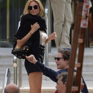 Heidi Klum et son compagnon Vito Schnabel arrivent à l'hôtel du Cap-Eden-Roc à l'occasion du 69ème Festival International du Film de Cannes le 18 mai 2016