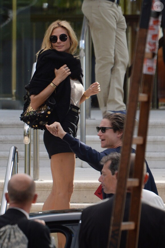 Heidi Klum et son compagnon Vito Schnabel arrivent à l'hôtel du Cap-Eden-Roc à l'occasion du 69ème Festival International du Film de Cannes le 18 mai 2016