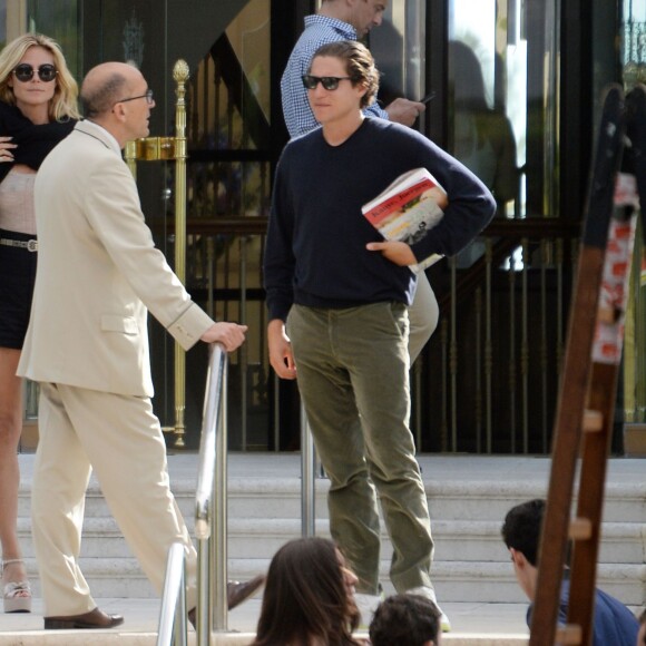 Heidi Klum et son compagnon Vito Schnabel arrivent à l'hôtel du Cap-Eden-Roc à l'occasion du 69ème Festival International du Film de Cannes le 18 mai 2016