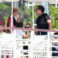 Heidi Klum et son compagnon Vito Schnabel se relaxent dans un l'hôtel du cap Eden roc à l'occasion du 69ème Festival International du Film de Cannes le 15 mai 2016.