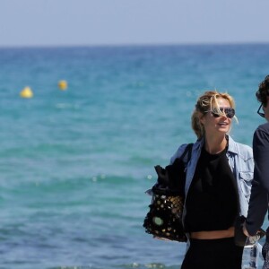 Heidi Klum et Vito Schnabel quittent le Club 55 à Ramatuelle, le 18 mai 2016