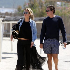 Heidi Klum et Vito Schnabel quittent le Club 55 à Ramatuelle, le 18 mai 2016