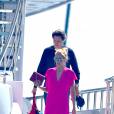Heidi Klum et Vito Schnael quittent l'hôtel Eden Roc pour passer à la journée sur un yatch à Cannes, le 15 mai 2016