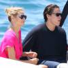 Heidi Klum et Vito Schnael quittent l'hôtel Eden Roc pour passer à la journée sur un yatch à Cannes, le 15 mai 2016